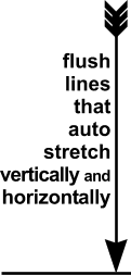 flush lines that auto stretch vertically and horizontally