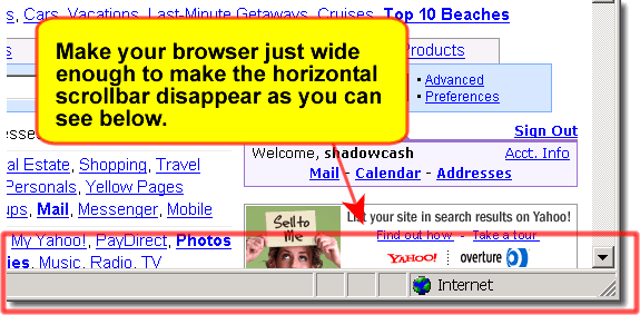 Browser Resolution: No Horizontal Bar
