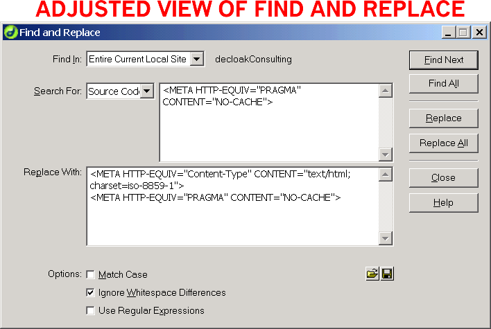 Adjust Veiw of Find and Replace